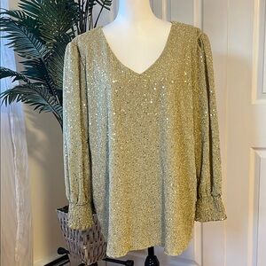 Gold Sequin Women's Top, size 1x